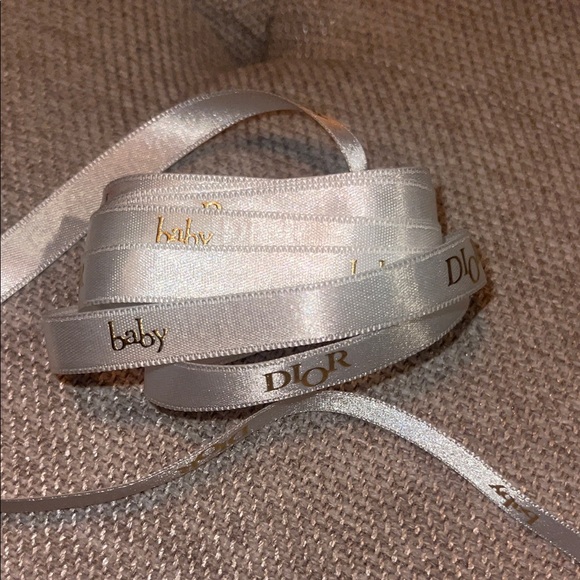 Dior baby Luxurious white Ribbon w/gold and Dior tissue paper strips